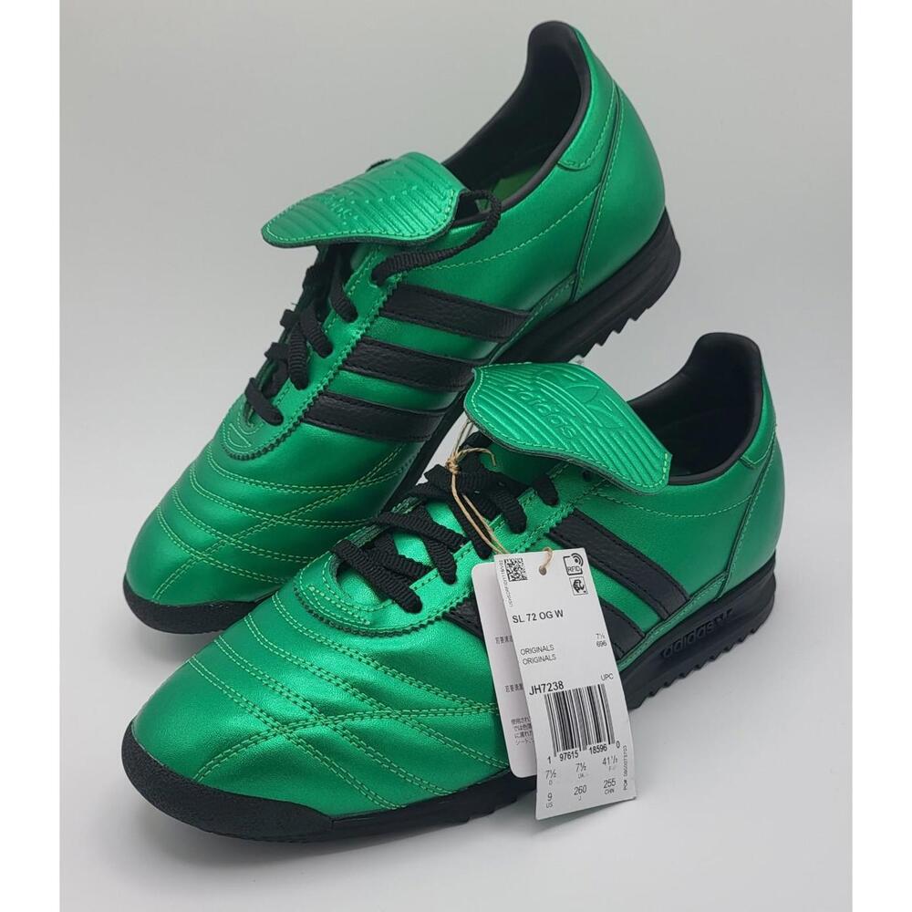 Adidas SL 72 OG women’s athletic shoes metallic green black JH7238 NWOB size 9